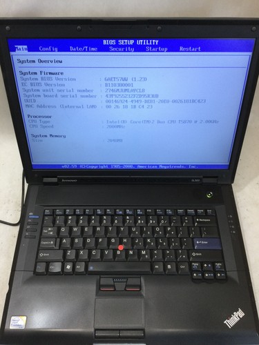 Lenovo thinkpad sl500 boots - lenovo, -boots