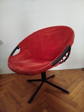 Poltrona Scandinava In Pelle Scamosciata,  anni 60 