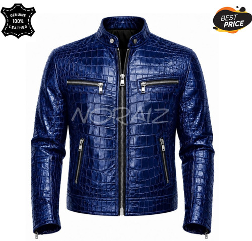 Giacca pelle uomo - uomo, blu