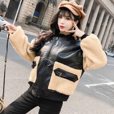 Giacca In Eco Pelle Sherpa Per