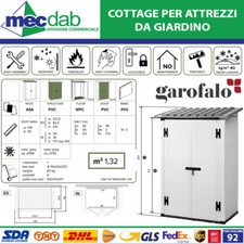 Casetta Da Giardino In PVC Box Attrezzi  Verniciabile Garofalo 122,5x82,5x201 Cm
