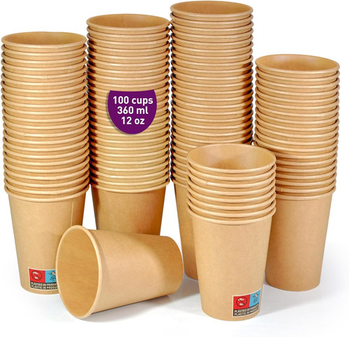 100 bicchieri carta kraft - bicchieri,