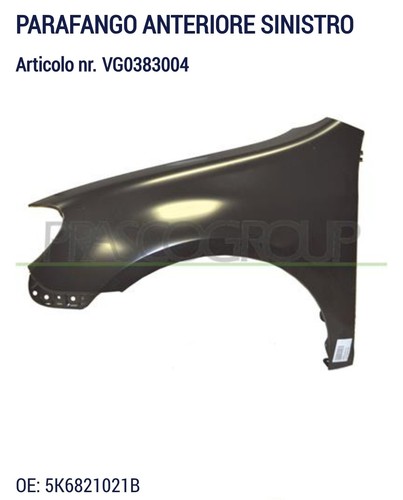 Parafango anteriore golf - ww,