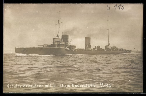 Foto zerstörer 116 con 4 - ak, v-116