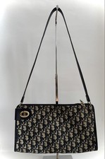 Dior Vintage Trotter Borsa a tracolla Tela Navy Autentica F1008654