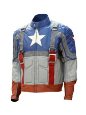 Giacca di pelle da motociclista Captain America ispirata al primo vendicatore