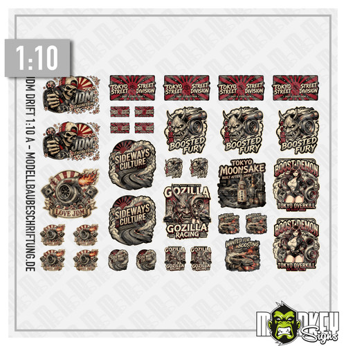 Pezzi jdm drift sticker - jdm, set