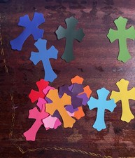 Croce pelle colorata per - in,