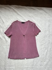 Cardigan maglia rosa traforata