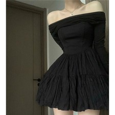 Elegante abito monospalla nero