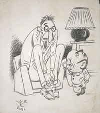 Alcide de Gasperi Raoul Verdini Tavola satirica Firma anni '50