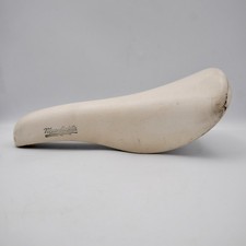 Sella bici da strada vintage, anni 90, Selle Italia Mundialita, Made in Italy bianca