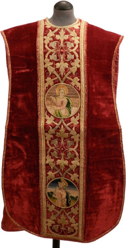 Casula velluto rosso oro
