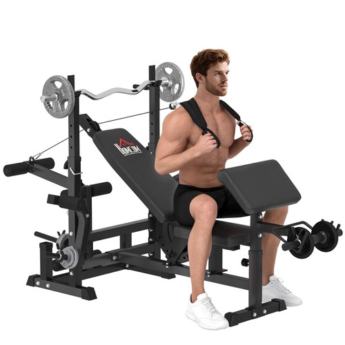 Homcom panca palestra - homcom, con