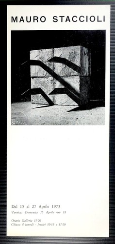 Mauro staccioli raro - raro, invito