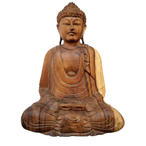 Statuetta buddha legno suar - statuetta,