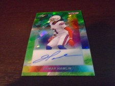 2024 Leaf Vivid Damar Hamlin Crystal Green Rookie Auto card 3/4