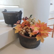 COPPIA DI ANTICHI PAIOLI IN RAME MASSICCIO DEL 700 PORTA FIORI PIANTE D'EPOCA