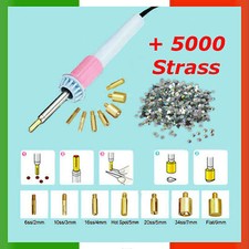 APPLICATORE STRASS + OMAGGIO 100 5000 STRAS TERMOADESIVI HOTFIX PISTOLA CALDO