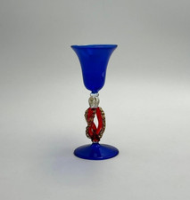 Calice in vetro di Murano blu