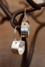 Semplice orecchino a cerchio aperto in argento massiccio 925 gioielli da donn...