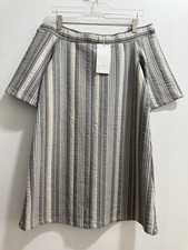 Abito A Swing Grigio A Righe