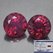 BELLI COPPIA DI RUBINI NATURALI TONDI CT. 3,39  IN BLISTER