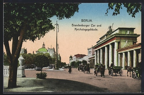 Cartolina berlino porta di - berlino,,