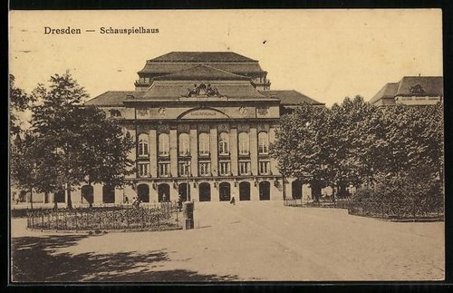 Cartolina dresda teatro 1929 - cartolina,