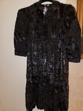 Abito Elegante Nero Da Sera Donna Misto Seta 