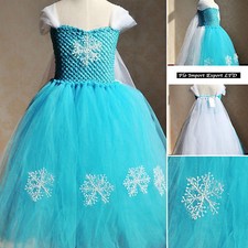 Frozen Vestito Compleanno Carnevale in Tulle Elsa Girl Cosplay Dress 789053 