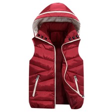 Gilet uomo donna trapuntato cappuccio staccabile gilet bolla giacca cappotto top invernale