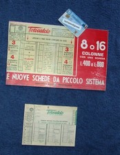 INSEGNA TOTOCALCIO TARGA lotto 2 pezzi LOCANDINA SCHEDINA SISTEMA MULTIPLA