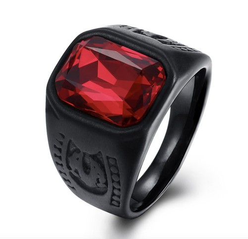 Anello quadrato nero uomo - anello,