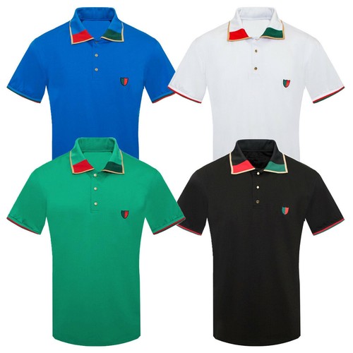 Polo uomo designer righe oro