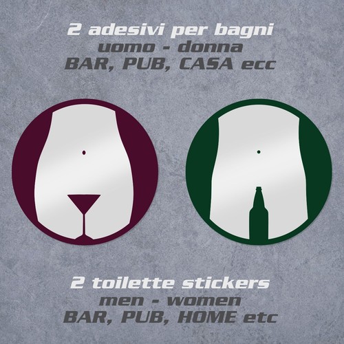 Adesivi porte bagno bar - 2,