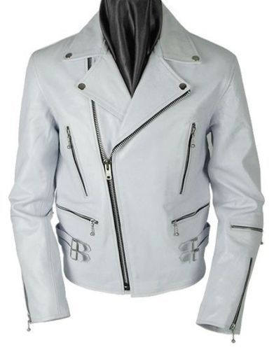 Giacca pelle bianca uomo - pelle, vera