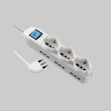 MULTIPRESA POLIVALENTE CON INTERRUTTORE 2+4 posti