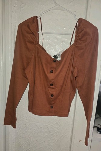 Top costine primark marrone - top,