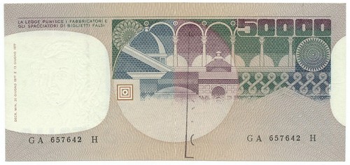 50000 lire errore stampa - 50000,