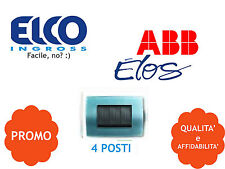 PLACCA VETRO 4 POSTI COLORE BLU TURCHESE SATINATO ABB ELOS