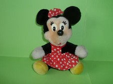Bambola Peluche DISNEY store vintage Minnie con vestito rosso pois 20 cm anni 90