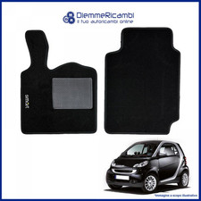 SERIE 2 TAPPETI - TAPPETINI IN MOQUETTE NERI PER SMART FORTWO 451 - 2007 ->2014