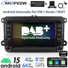 Radio Carplay Android DAB+ 8Core 4+64G per VW Golf 5 6 Polo T5 Touran Passat GPS
