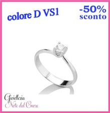 ANELLO SOLITARIO ORO BIANCO