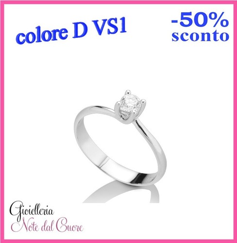 Anello solitario oro bianco - anello,