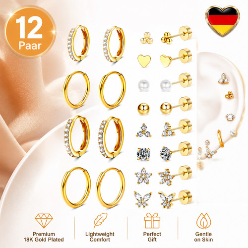 Set orecchini oro placcato oro