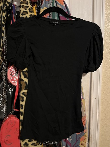 Donna top nero manica a - top,