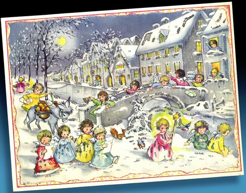 Vecchio calendario avvento - vecchio,