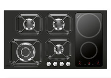 LOFRA HLNM9G2I PIANO COTTURA 90 CM COMBINATO GAS + INDUZIONE SEMIFILO NERO MATT